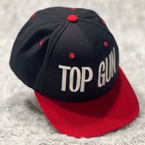 Top Gun Black and Red Snap Back Cap